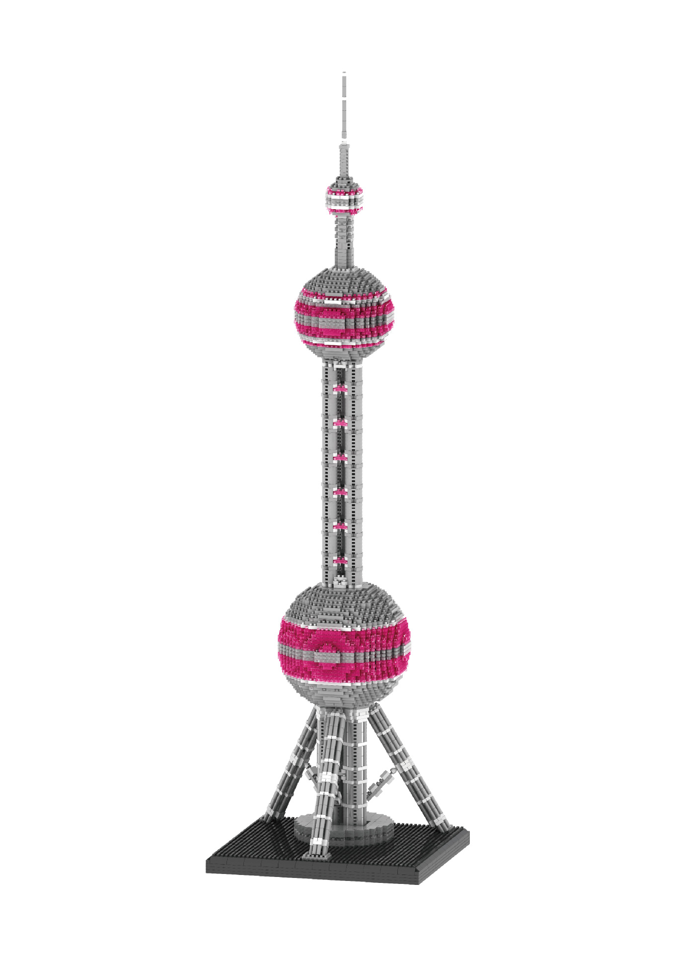 拼之星9921东方明珠塔微钻石颗粒积木拼装休闲解压拼插益智玩具