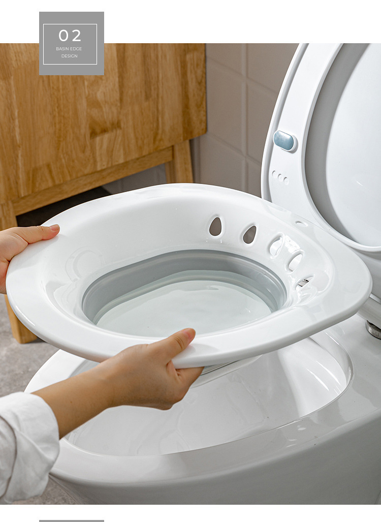 可折叠坐浴盆产妇女私处免蹲洗屁股盆 老人马桶盆清洁 方便坐浴盆