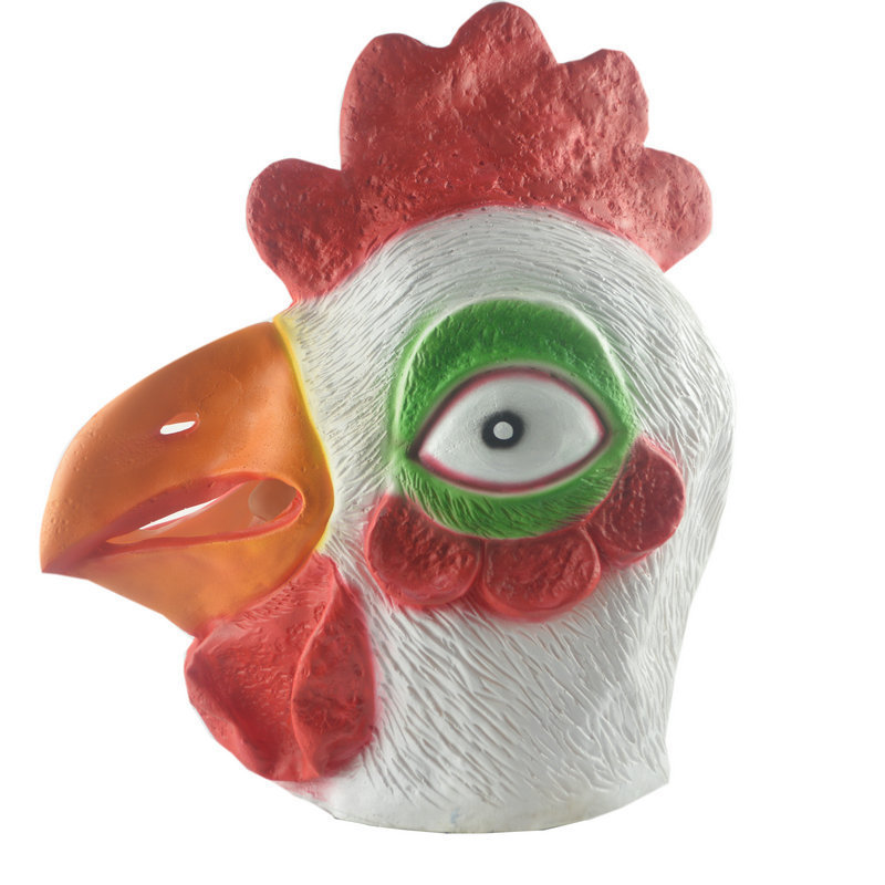 万圣节面具公鸡头套创意面具拍摄影假面舞会主播派对道具头套动物