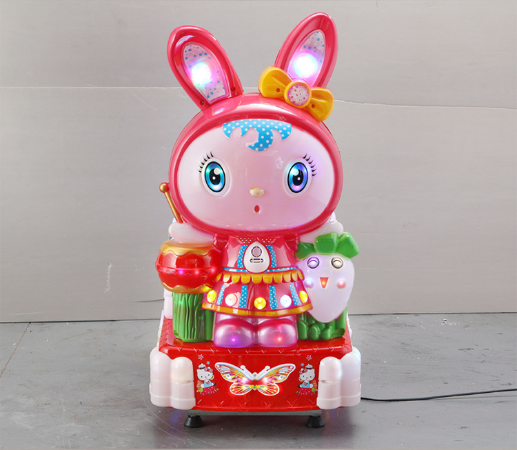 新款扫码摇摇车儿童投币水晶兔瑶瑶电动玩具家用超市带音乐摇摆机