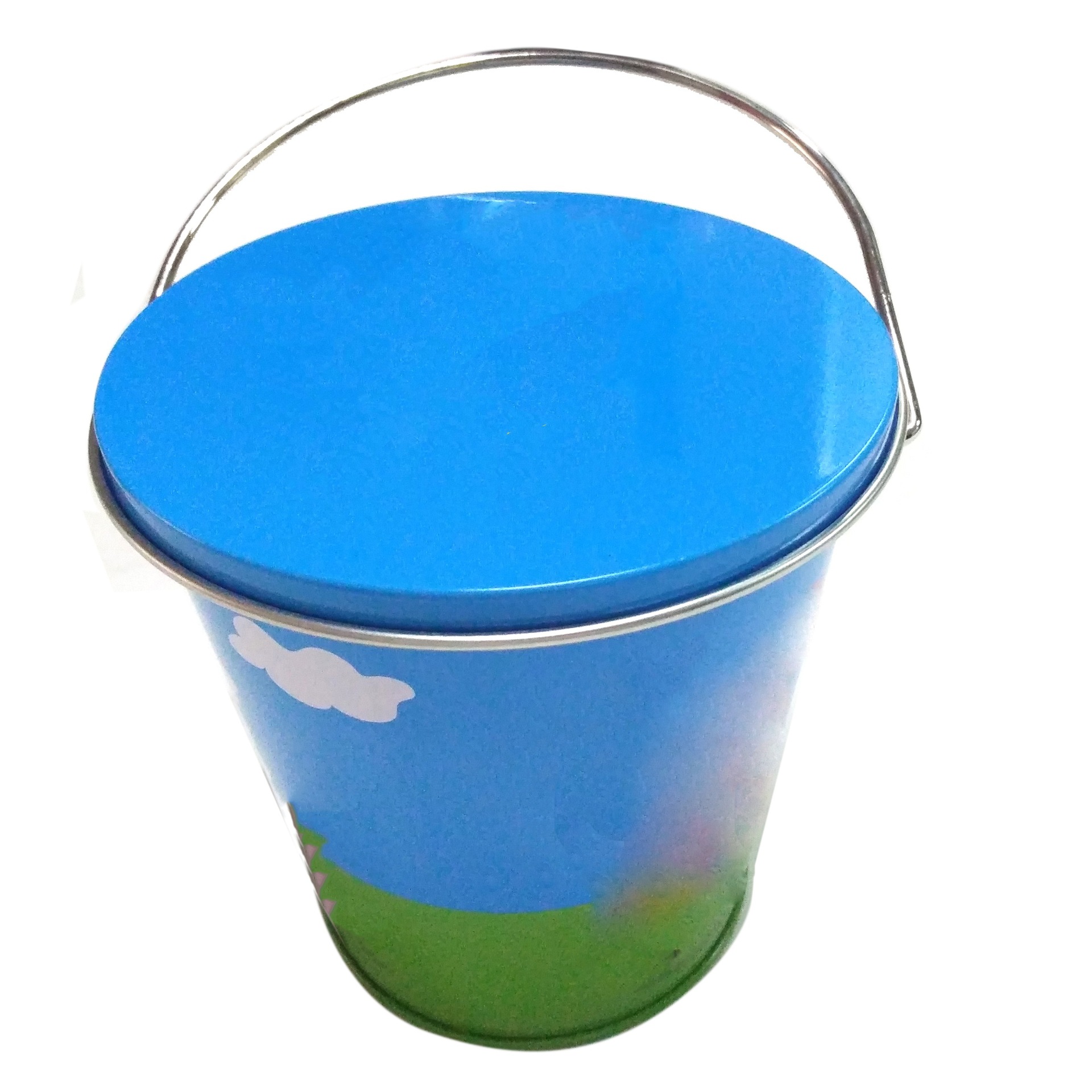 马口铁圆盖手提水桶 儿童沙滩玩具桶 糖果零食包装罐厂家创意定制