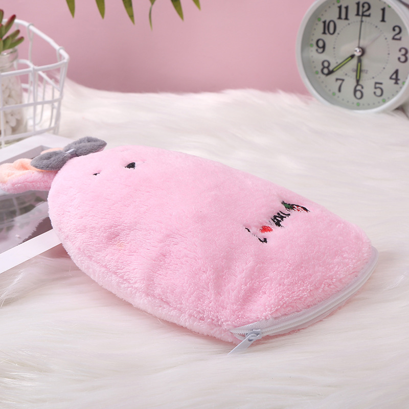 New Cartoon Cute Plush Rabbit Water Injection Hot Water Hand Warmer Removable Cleaning Tape Zipper Hand Warmer