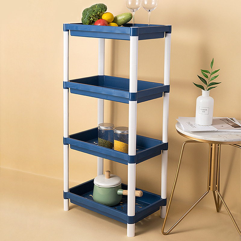 4层厨房置物架落地多功能塑料加厚收纳架卫生间浴室多层储物架