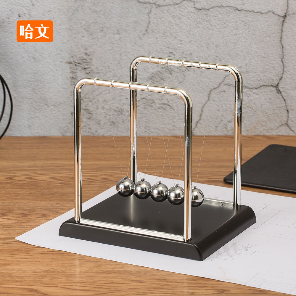 加大号/创意牛顿摆球撞球碰碰球多珠永动机模型教具金属办公摆件