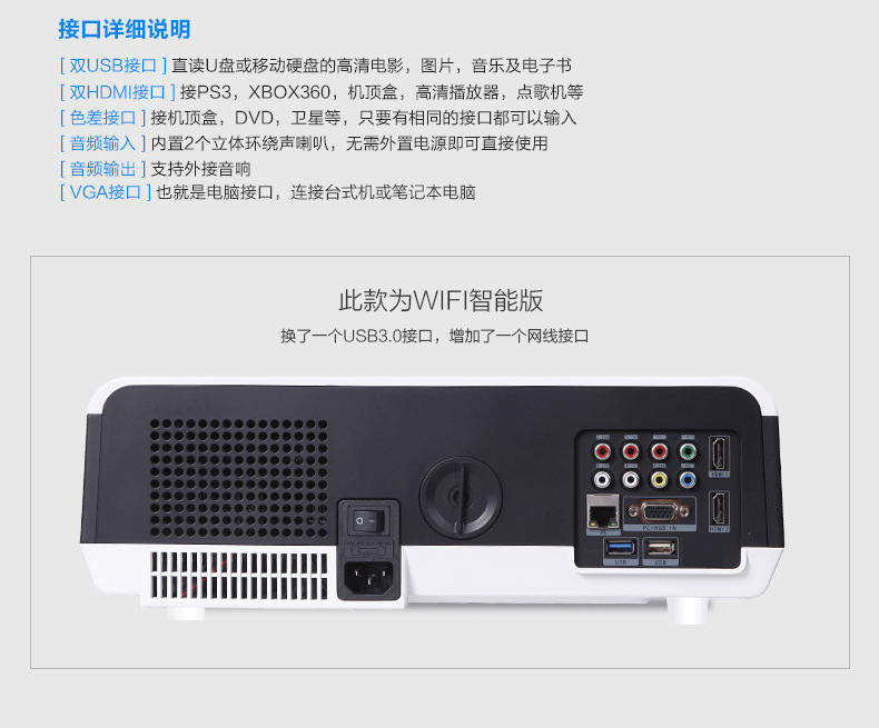 批发轰天炮86家用高清投影仪小型led智能办公家庭影院投影机厂家