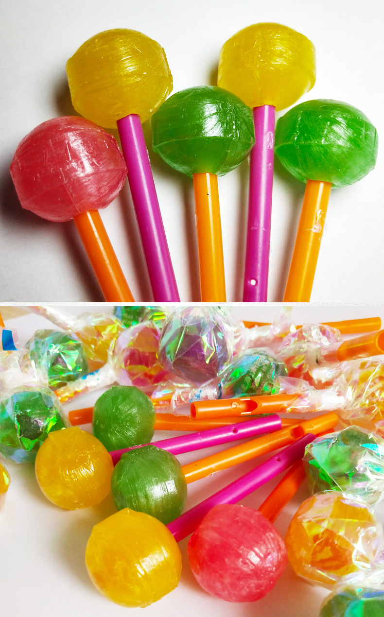 周福记悠乐迪口哨棒棒糖200支/桶综合水果味多彩糖结婚喜糖婚车糖