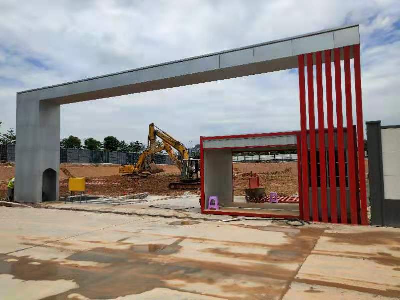 建筑工地大门 铝塑板工地门 深圳市新型现代风格围挡工地大门