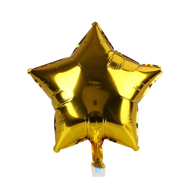 厂家批发24寸五角星铝膜气球 纯色光板星星气球生日聚会场景派对