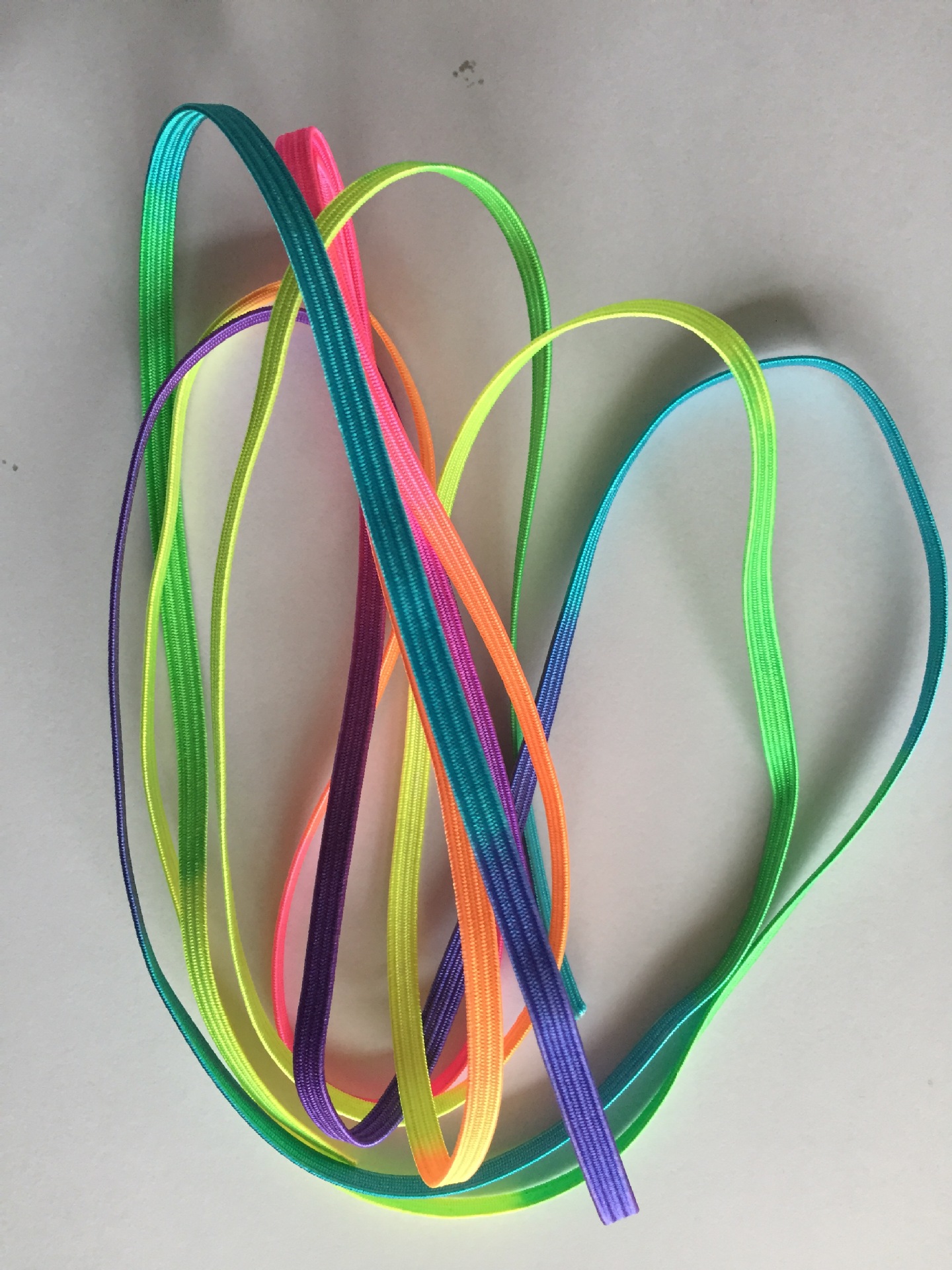 供应彩色松紧带5毫米走马机松紧带彩虹色松紧带