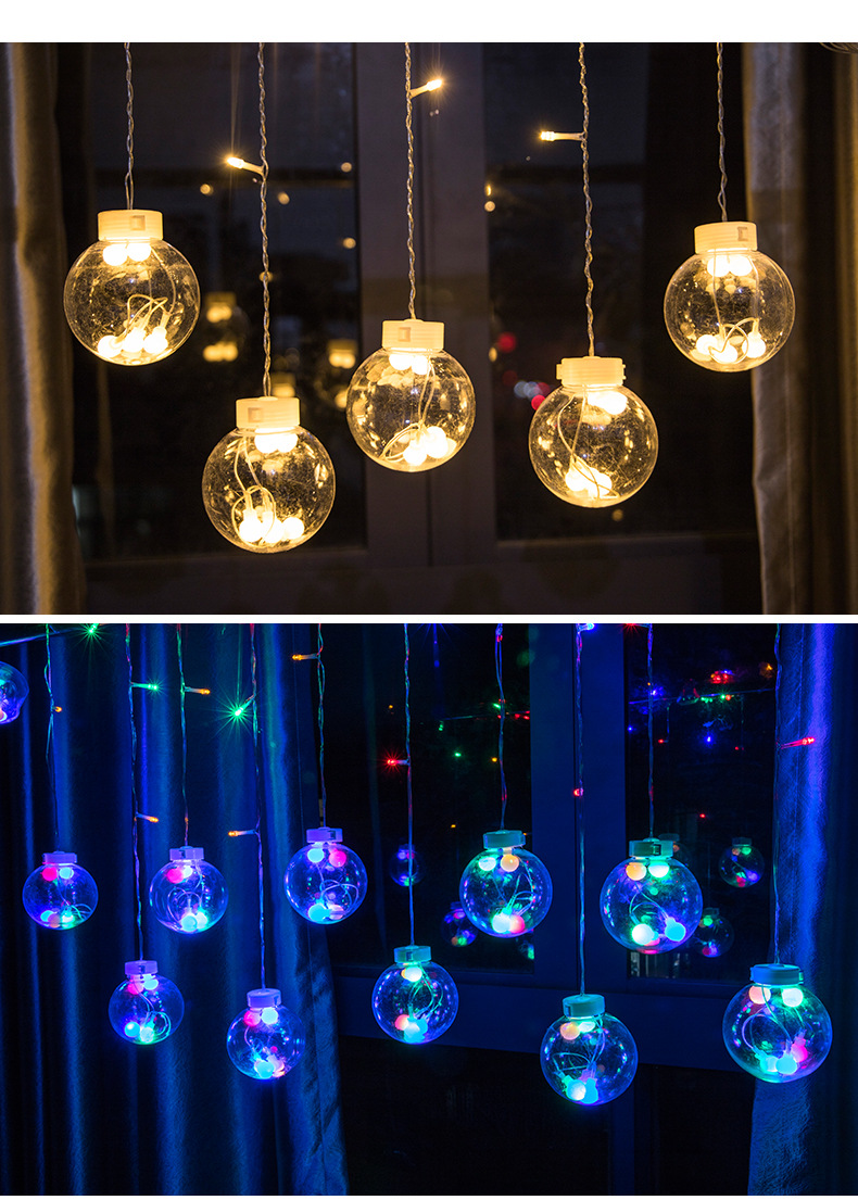 led许愿球窗帘灯 圆球灯泡球心愿球节日婚庆场景装饰彩灯厂家批发