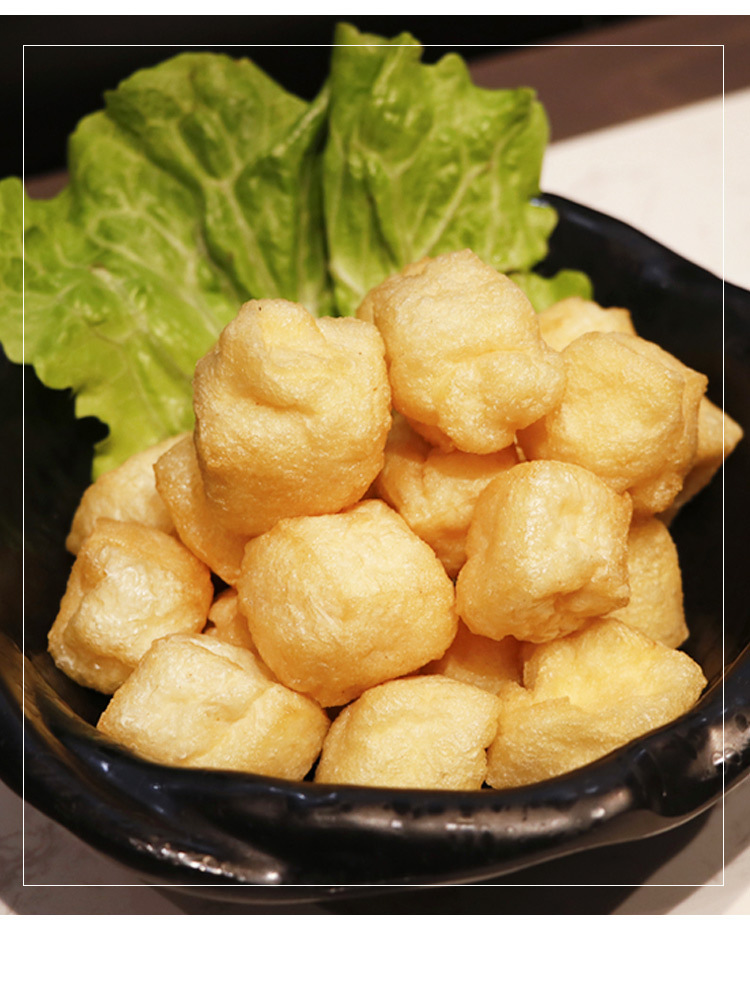 湖南特产油豆腐泡 空心400g油炸干正方形酒店饭店半成品特色食材