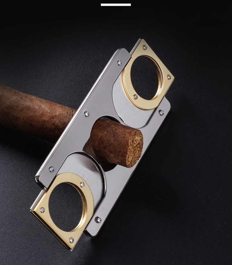 雪茄刀剪刀双刃烟刀 不锈钢锋利雪茄剪雪茄烟古巴雪茄专用配件