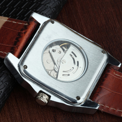 一件代发goer高尔韩版男士手表个性休闲镂空方形全自动机械手表