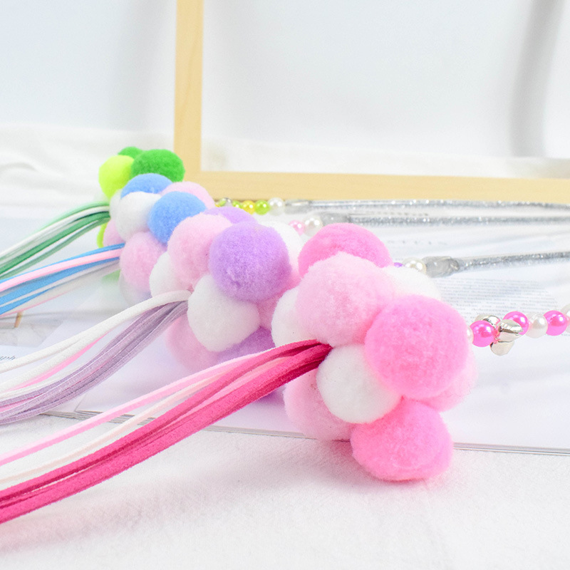 19 New Pet Supplies Handmade Fringe Tape Bell Pompon Fairy Cat Teaser Cat Toy