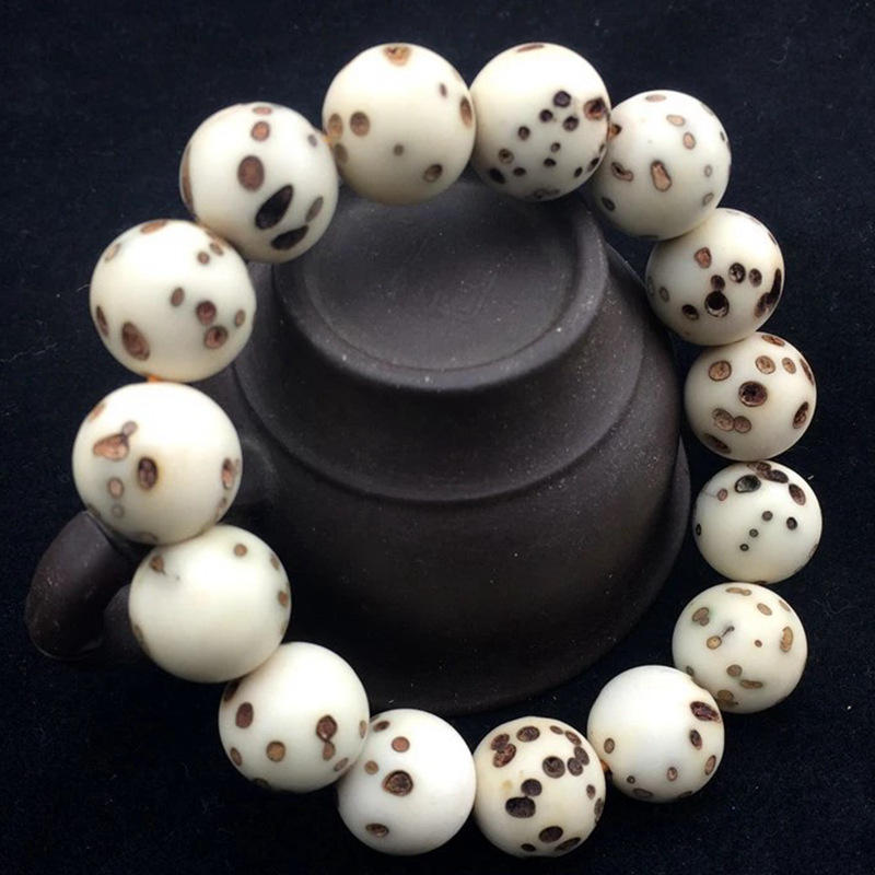 千眼菩提佛珠手串 干磨抛光18-22mm千眼圆珠 千眼菩提文玩手链