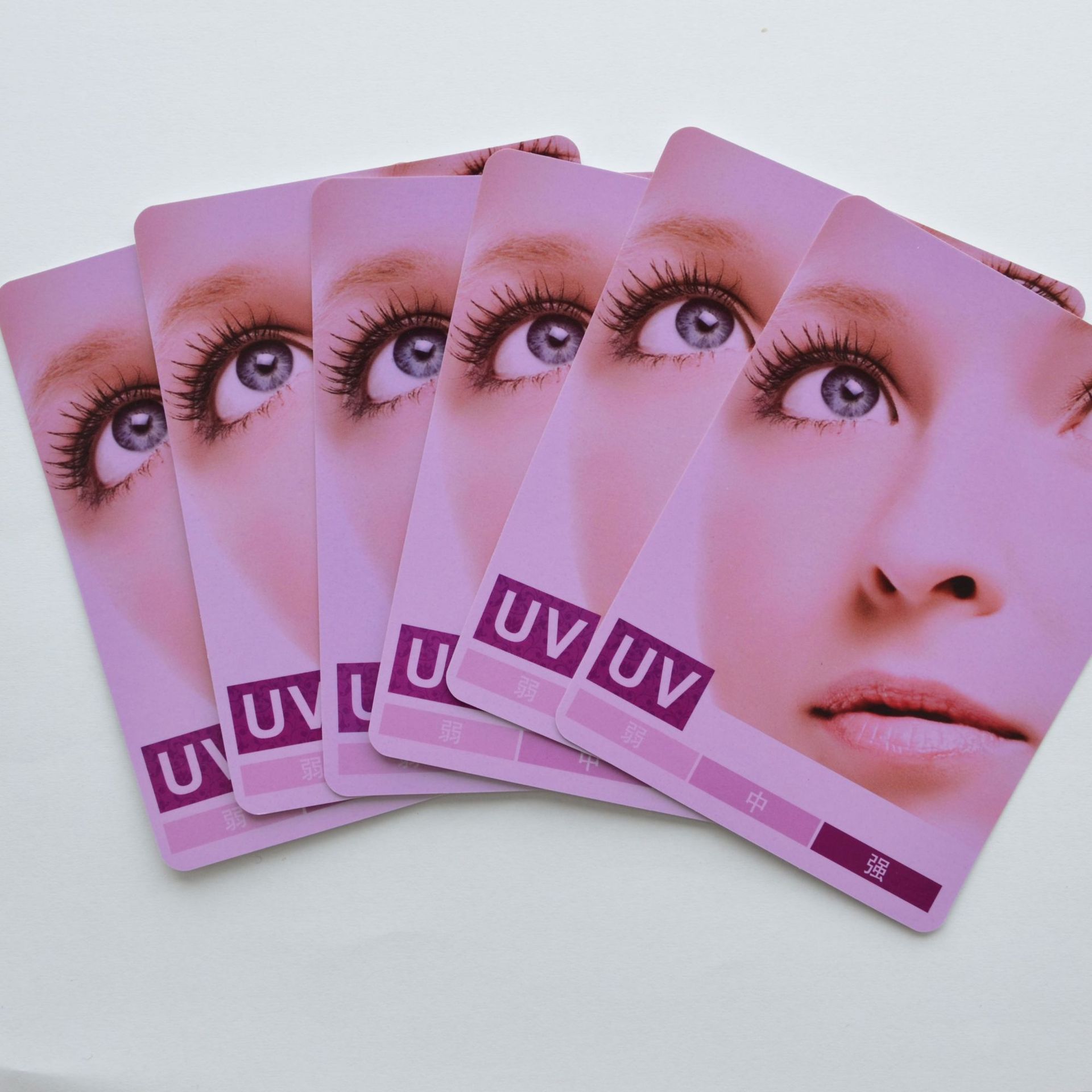 汽车膜防紫外线测试卡 防紫外线伤害测试卡 紫外线强度检测环境卡
