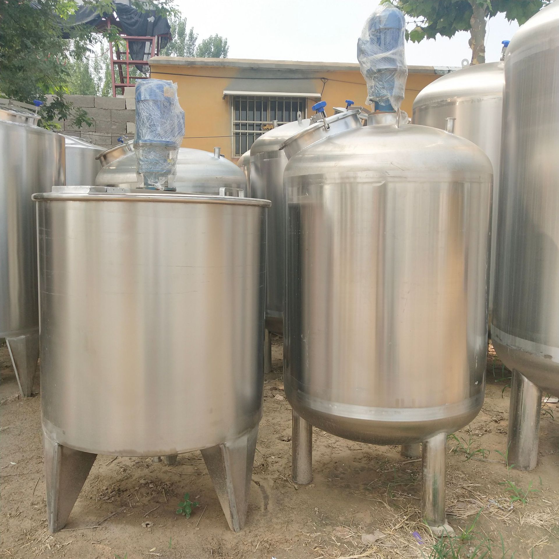 二手1吨不锈钢搅拌罐 食用油电动搅拌机 304不锈钢电加热搅拌罐