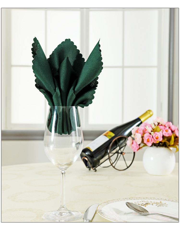 欧式提花西餐厅饭店口布擦杯布餐桌餐巾布方巾折花纯色简约现代