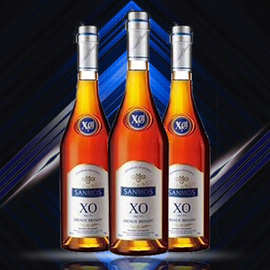 蓝盒40度蒸馏洋酒酒吧ktv娱乐场所法国圣姆斯金樽高瓶xo白兰地
