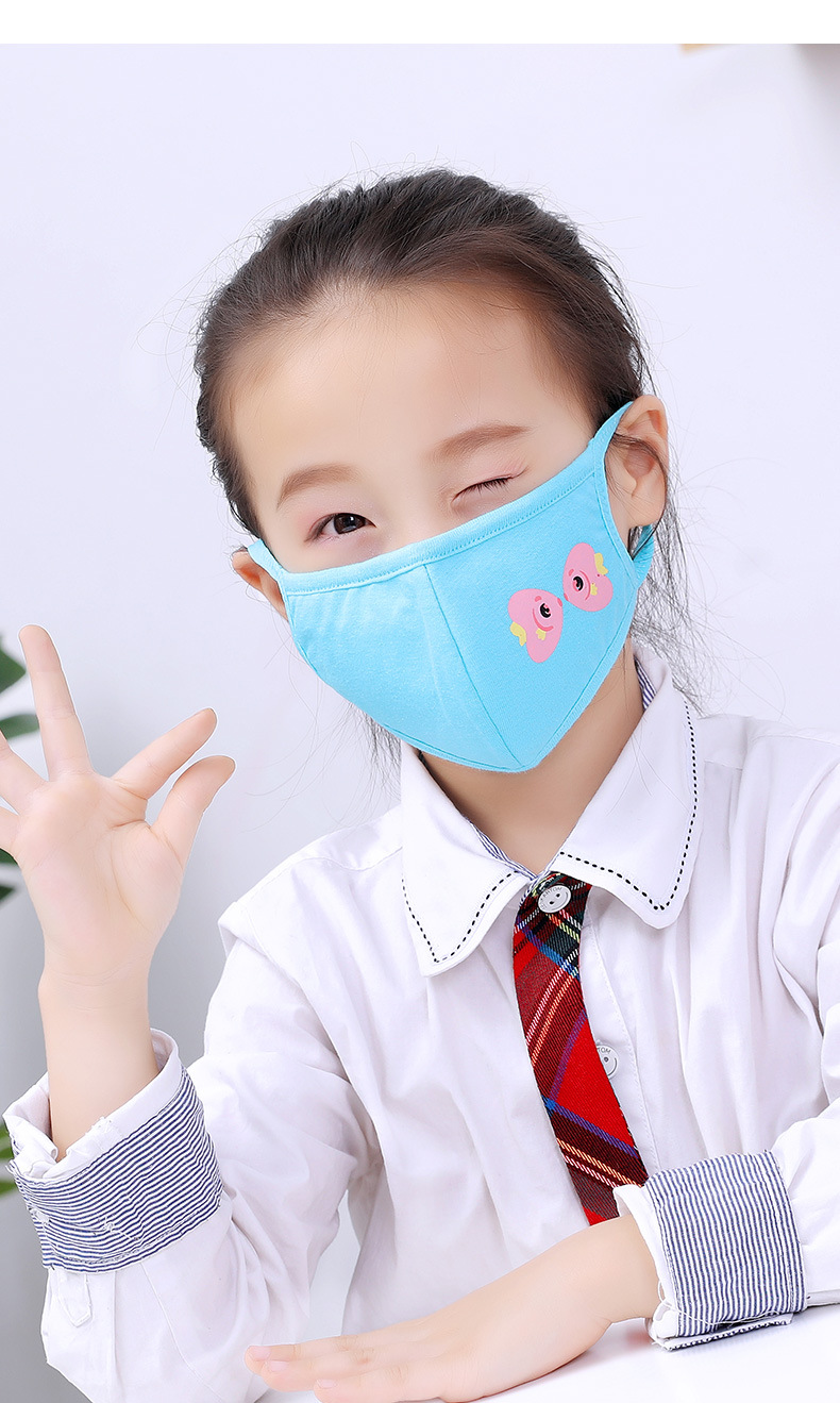 批发秋冬儿童口罩学生防尘透气可爱印花保暖口罩纯棉男女小孩口罩