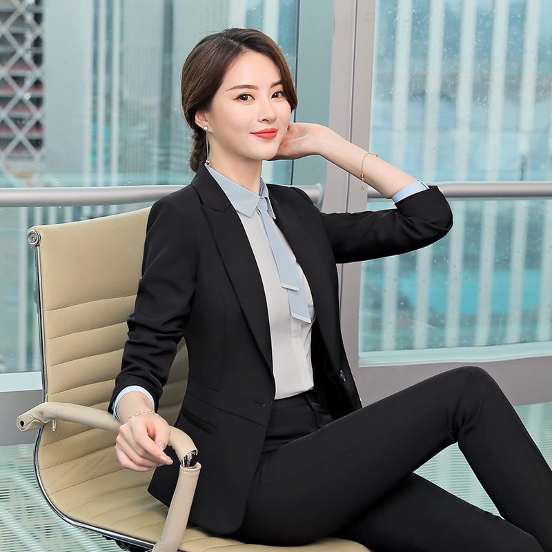 焕新职业范女装时尚年轻白领套装工作服女胖大码职业女性显瘦9940