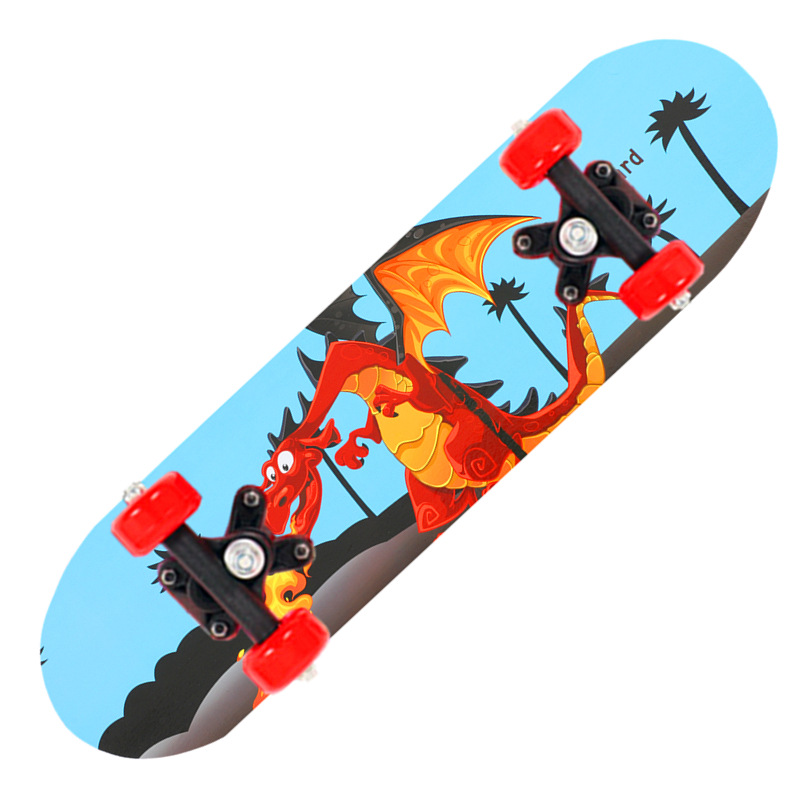 Four-Wheel Skateboard Beginner Teenagers Boys and Girls Double-Sided Children Cartoon 2406 Maple Scooter Factory Wholesale