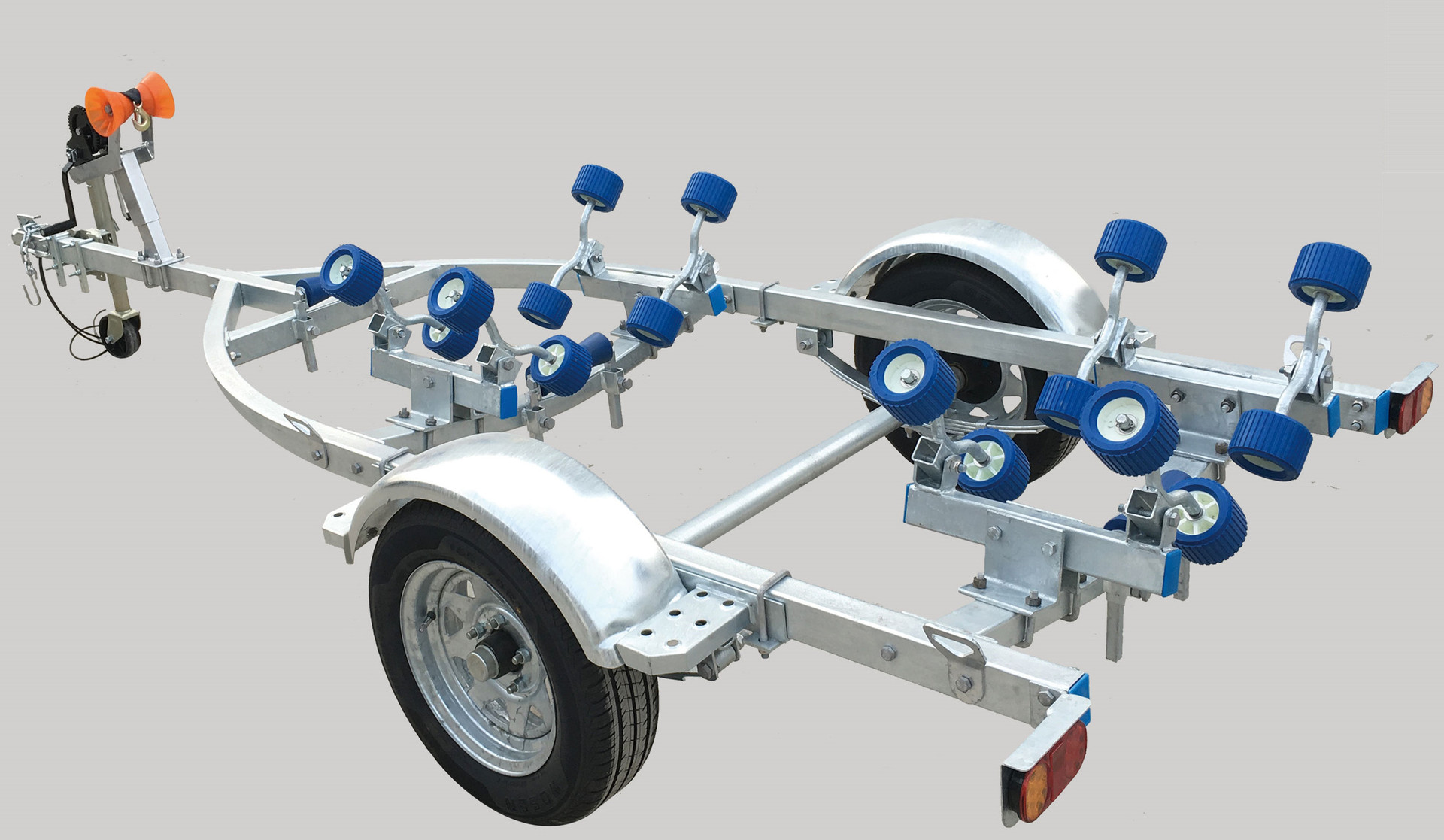 厂家直供玻璃钢充气艇拖车橡皮艇拖车玻璃钢艇拖车架