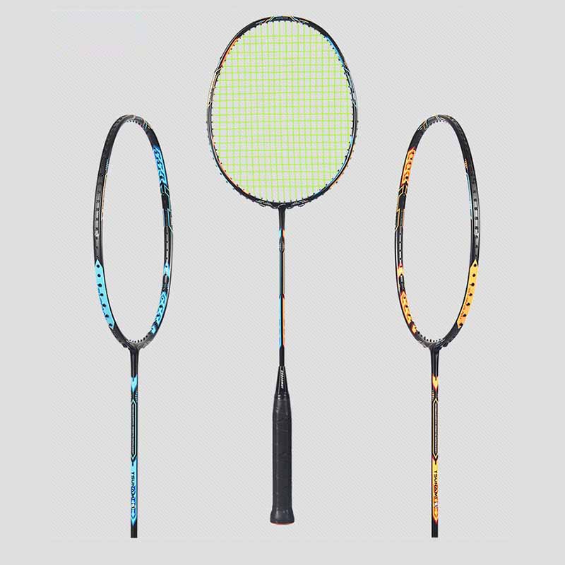 新款家庭式亲子运动羽毛球拍方形拍框强韧中杆羽毛球拍