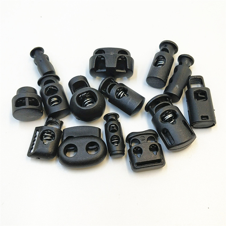 批发环保塑料弹簧扣 羽绒服穿绳扣调节扣卡绳止绳扣松紧调节纽扣