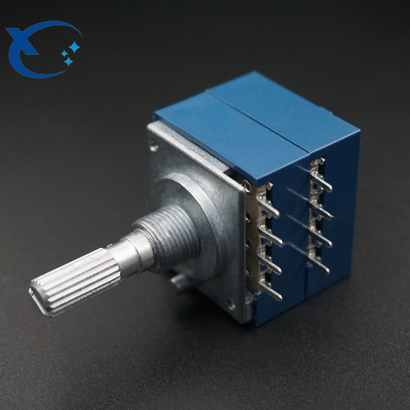 发烧级高精度双联音量电位器rh2702-a50k电阻步进式指数型8脚位