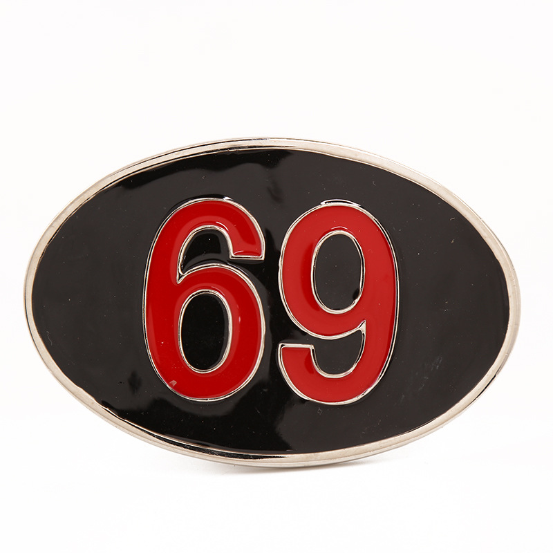 【茵速】跨境热销 欧美爆款彩色数字69男士炫酷皮带扣 一件代发