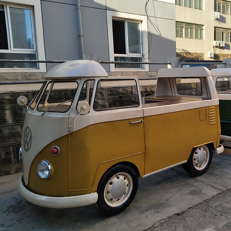 厂家新款怀旧铁艺大众售卖车 复古移动售卖车 多功能餐车定制批发