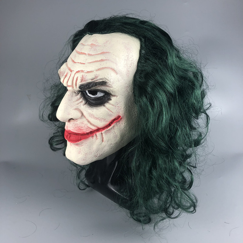 2019电影杰克小丑带帽面具joker小丑前世万圣节电影乳胶面具现货