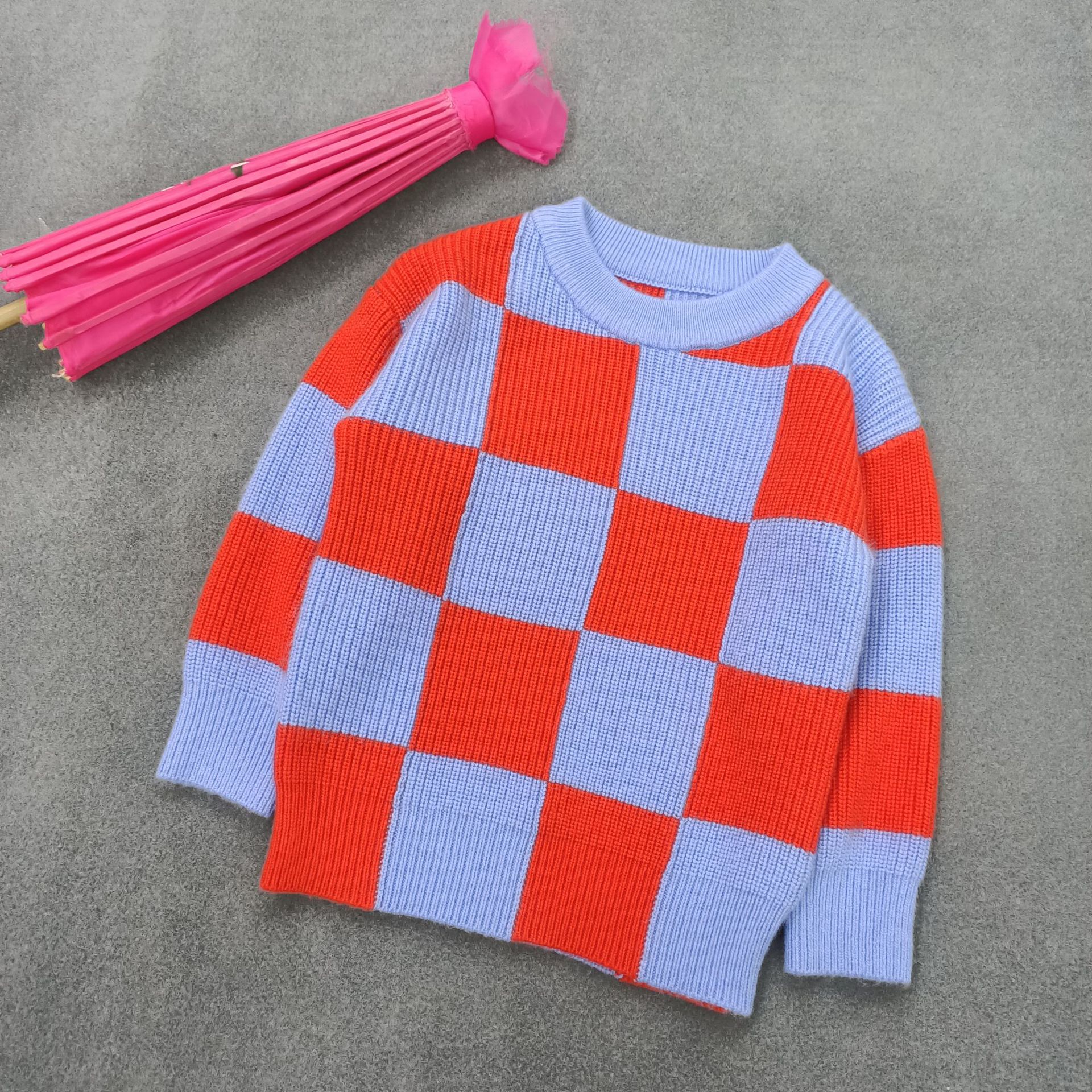 秋冬新款儿童羊绒衫小孩毛衣男女宝宝百搭加厚圆领羊毛衫厂家批发