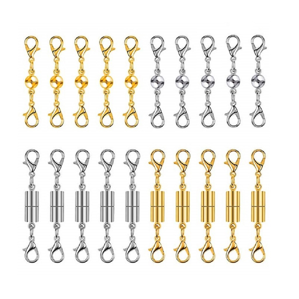 DIY Ornament Cylindrical Magnetic Snap Accessories Gold Silver 6mm Spherical Magnetic Buckle Bracelet Button Necklace Connecting Buckle