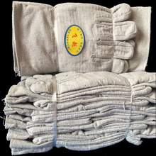 劳保手套 双层防滑耐磨白甲布24线帆布手套花园防护劳保用品批发