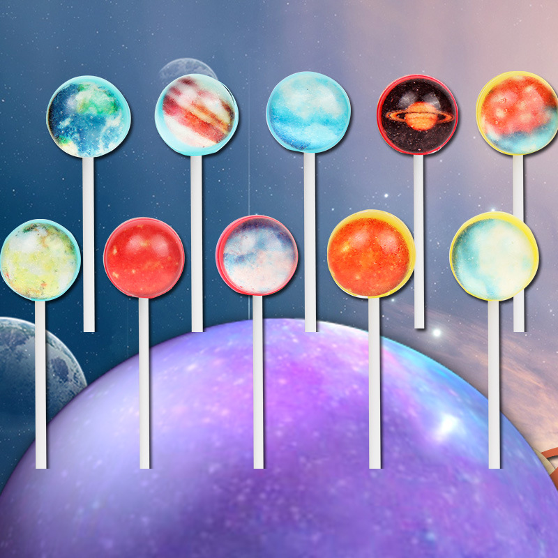 创意星空星球棒棒糖糖果散装多种图案网红零食可爱糖果木糖醇10g
