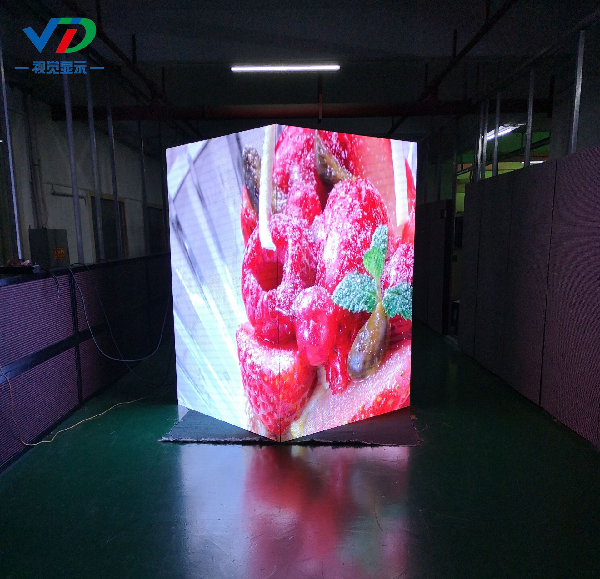 室内全彩led直角显示屏 商业广告拐角led转角屏 led屏幕直角屏