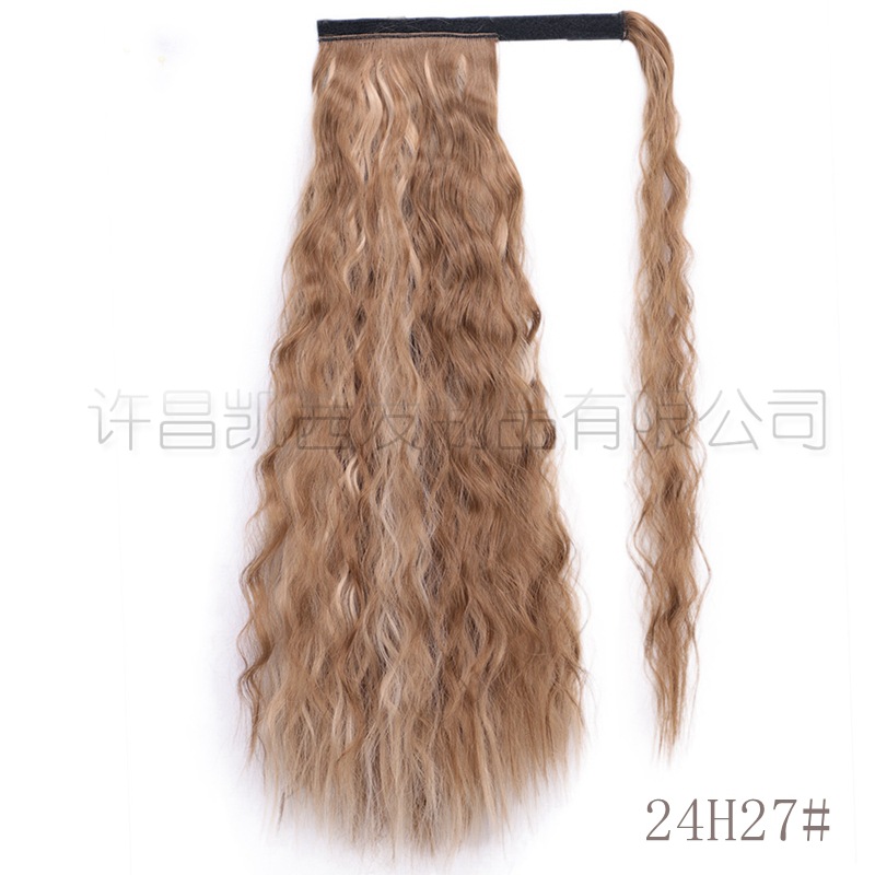 European and American Style Wig European and American Long Curly Wig Female Wigs Corn Curler Velcro Hair Extension Ponytail Chemical Fiber Wig Set