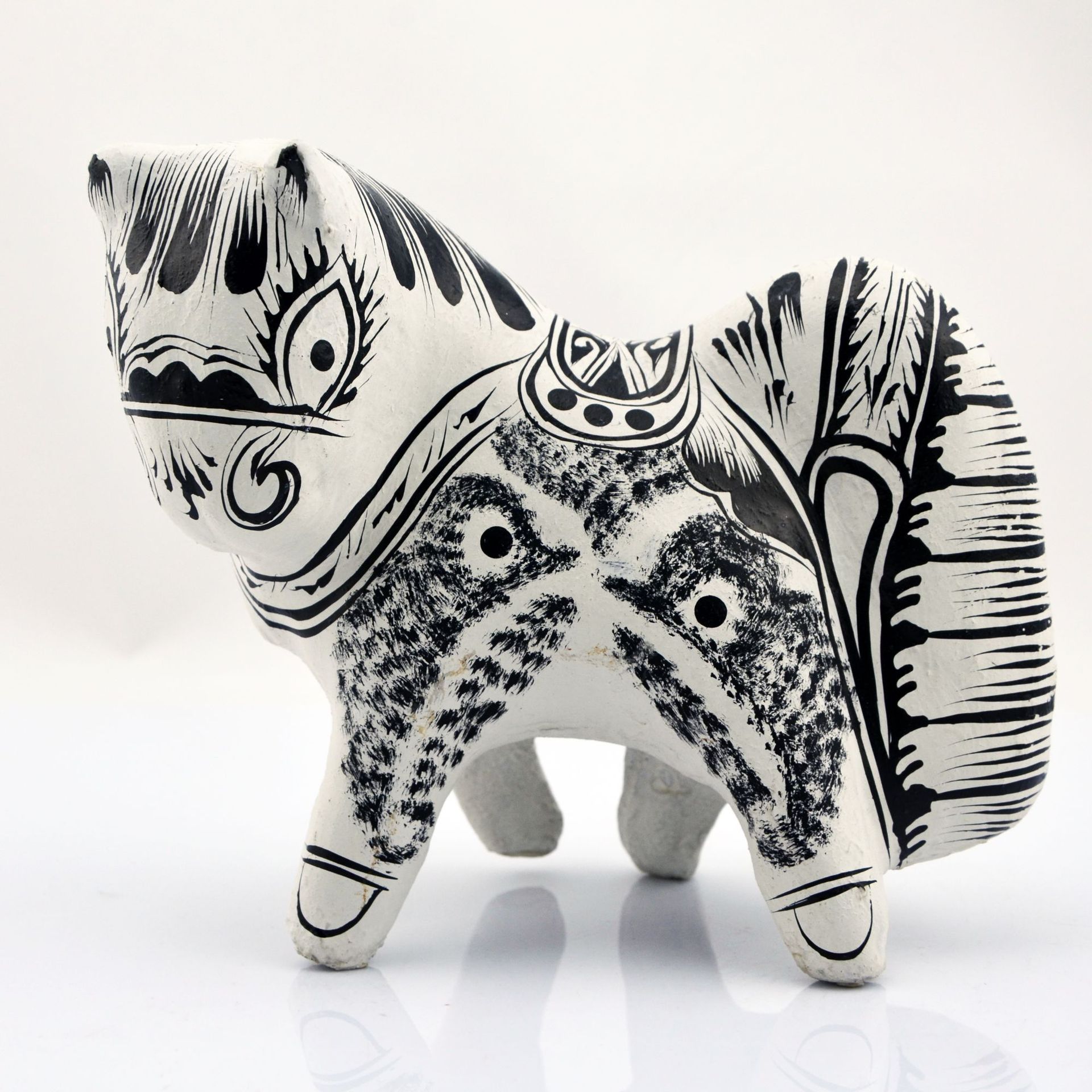 传统手工年货礼品陕西非遗凤翔泥塑12生肖素色邮票马企业活动礼物