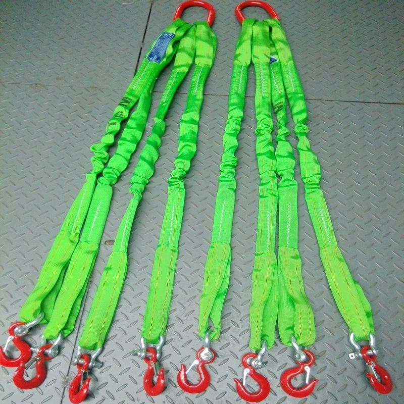 厂家 四腿8t*2m扁平吊装带 5t1.5米两叉起重吊带 多肢组合吊索具