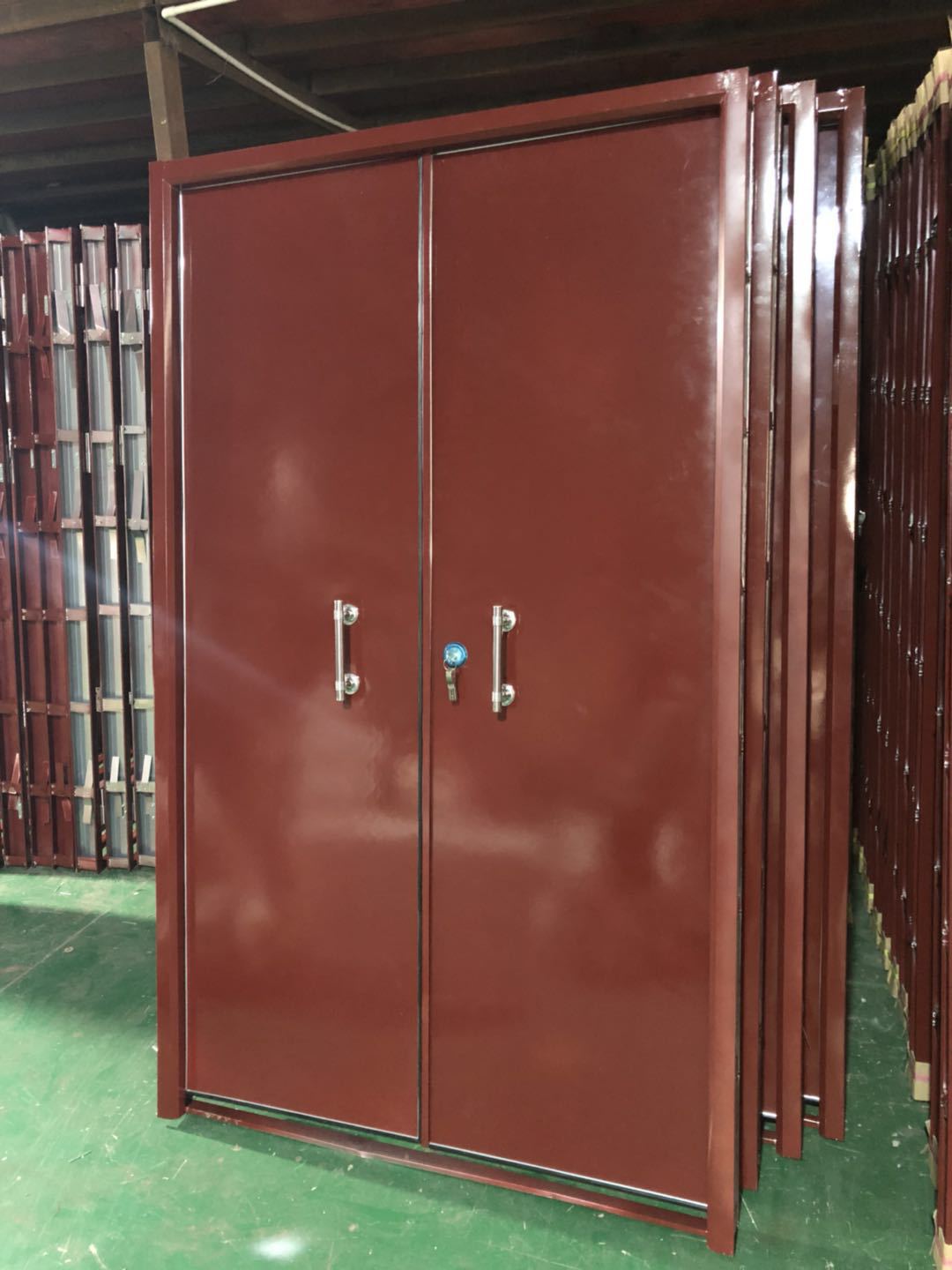 广东厂家 防盗铁皮百叶门烤漆钢质门铁皮门带百叶 可加工定制