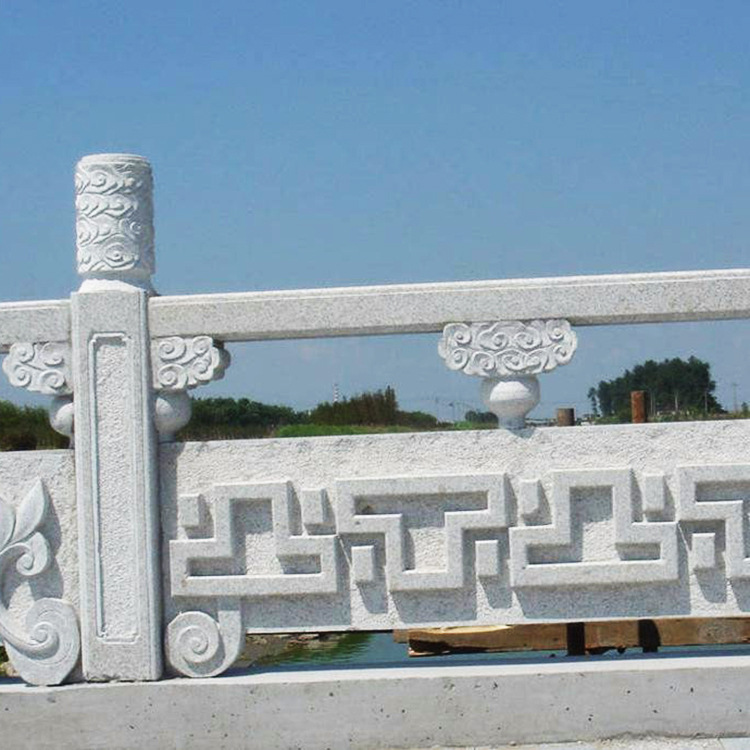 汉白玉石栏杆价格多少钱一米 石雕栏板 石材栏杆 镂空护栏板图片