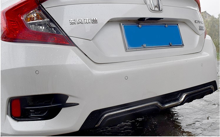 十代思域碳纤纹后扰流板改装后包围角 16款新思域改装后扰流板