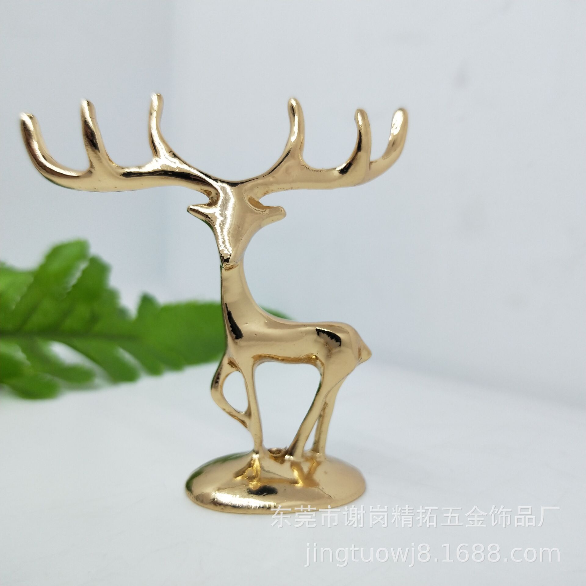 3d立体招财梅花鹿金属工艺品摆件 锌合金动物公仔 金属动物摆件