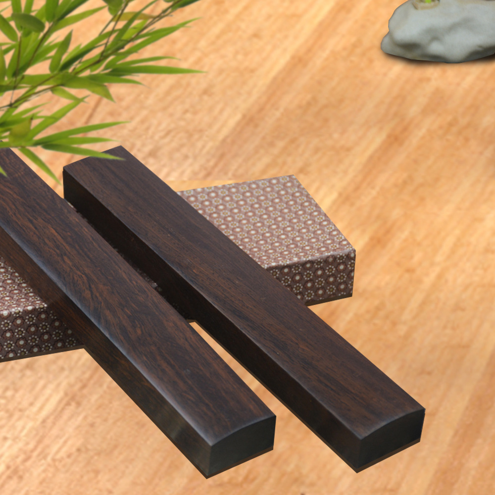 黑梓木镇尺红木镇纸 黑檀木素面镇纸 毛笔书法压纸书镇大号30cm