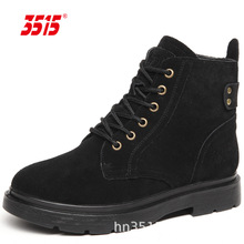 际华3515强人时尚马丁靴女式冬季防滑保暖羊毛靴防寒棉靴子