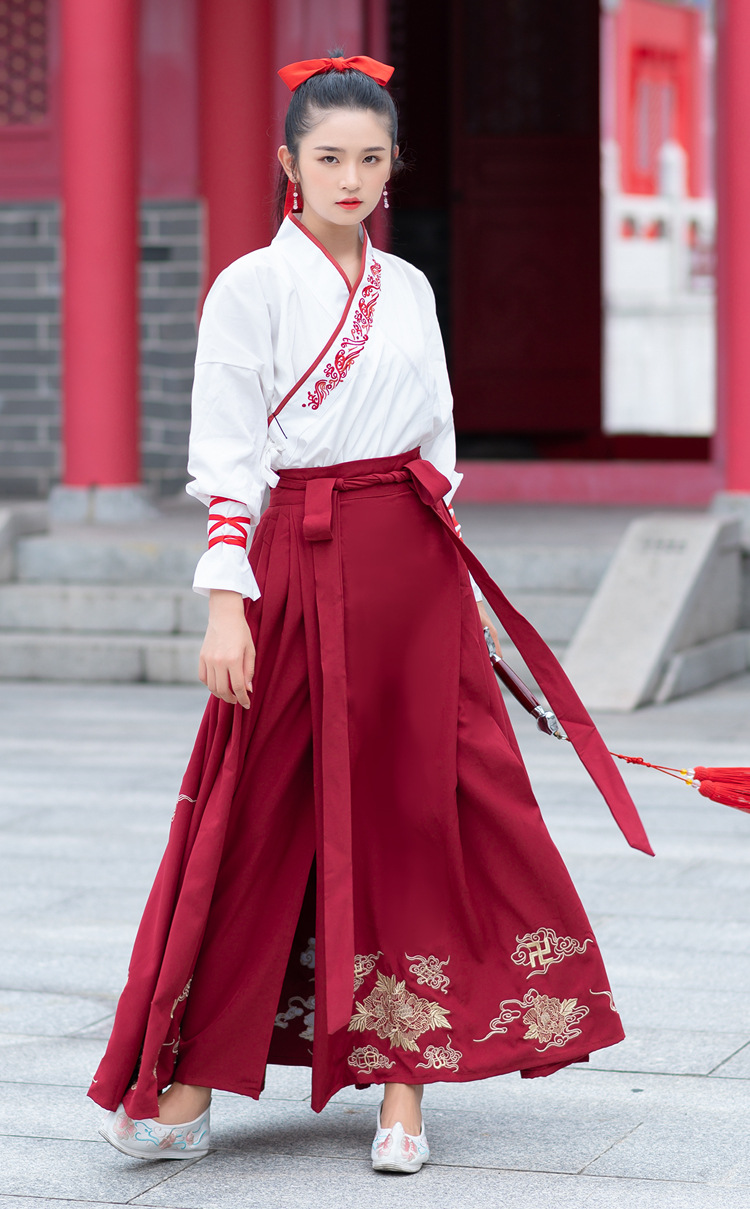 5872原创飞龙绣花大氅汉服氅衣广袖大袖衫非古装外套情侣cp装套装