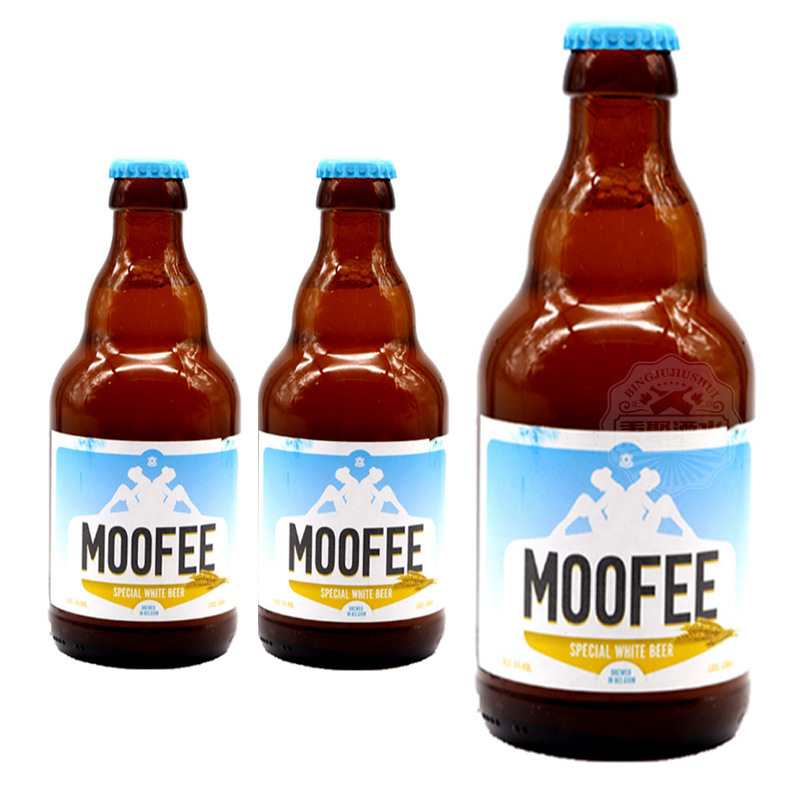 比利时进口慕妃白啤酒 moofee小麦白啤酒 330mlx24瓶整箱精酿啤酒