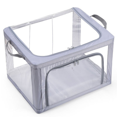 透明收衣服收纳箱布艺可折叠放书的收纳盒衣柜衣物毛衣整理箱大号